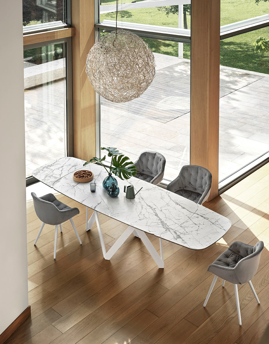 IGLOO Armchair with Upholstered Seat and Dark Wooden Base