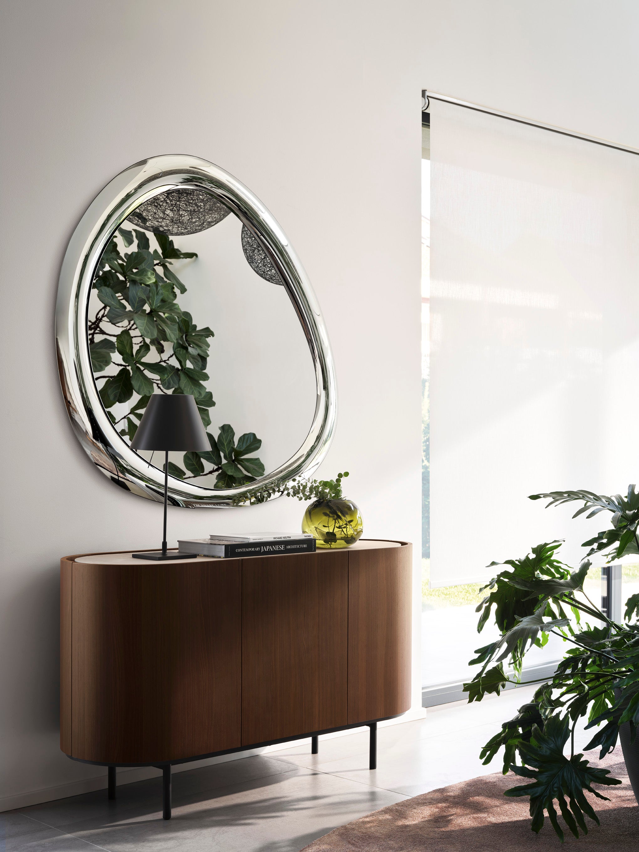 Round Mirror AURA Gray Glass