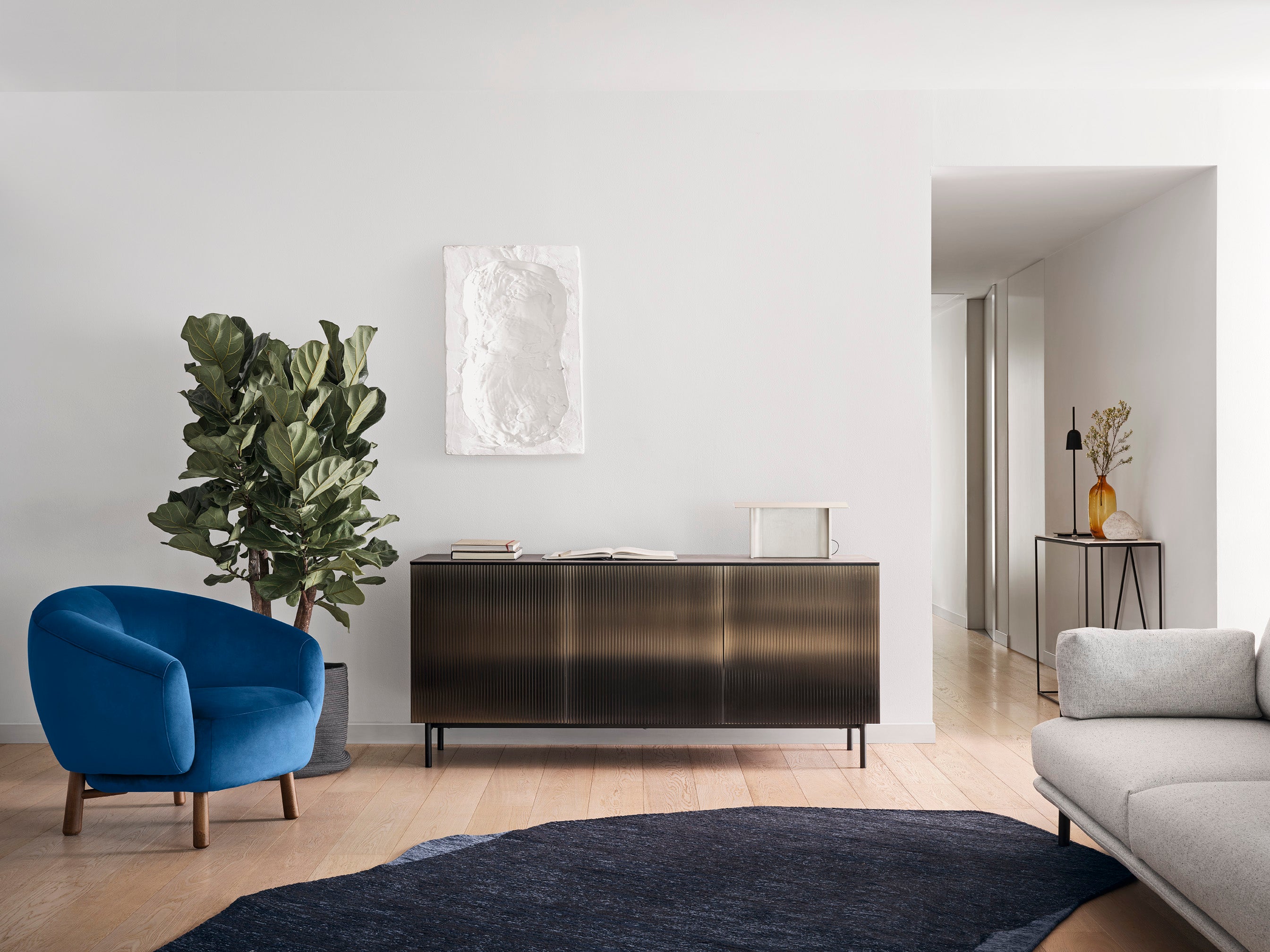 Upholstered RIO Armchair with Black Base