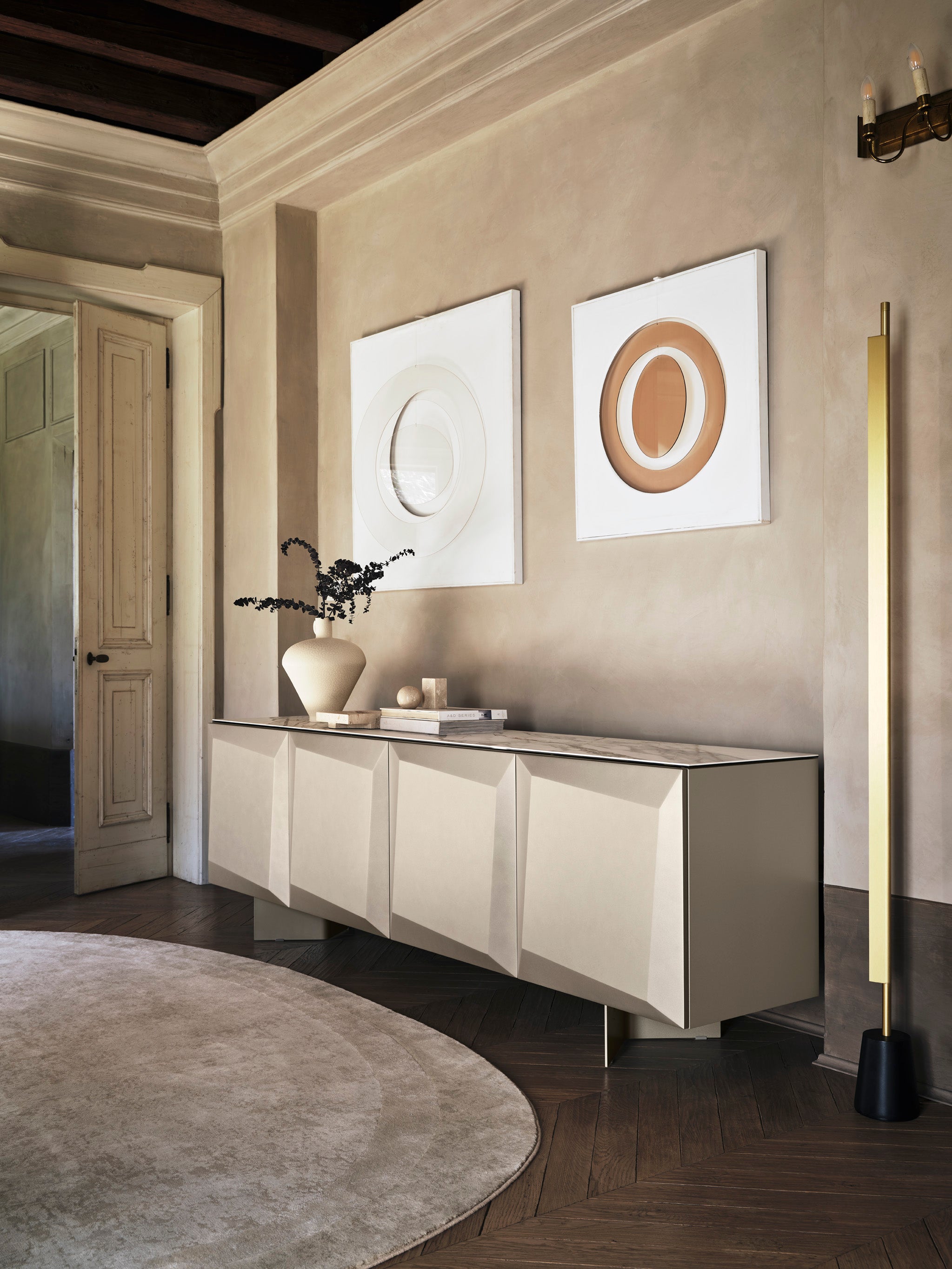 Cream oval rug BEAN