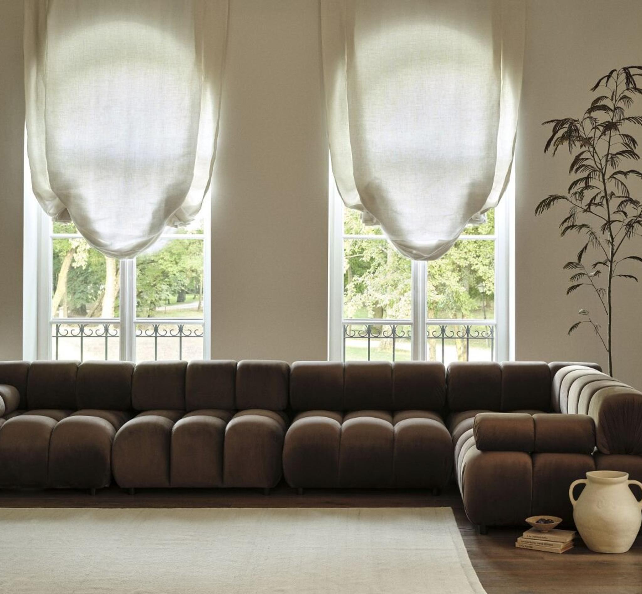 2-Seater Modular Sofa BELLIS in Brick 3D Fabric