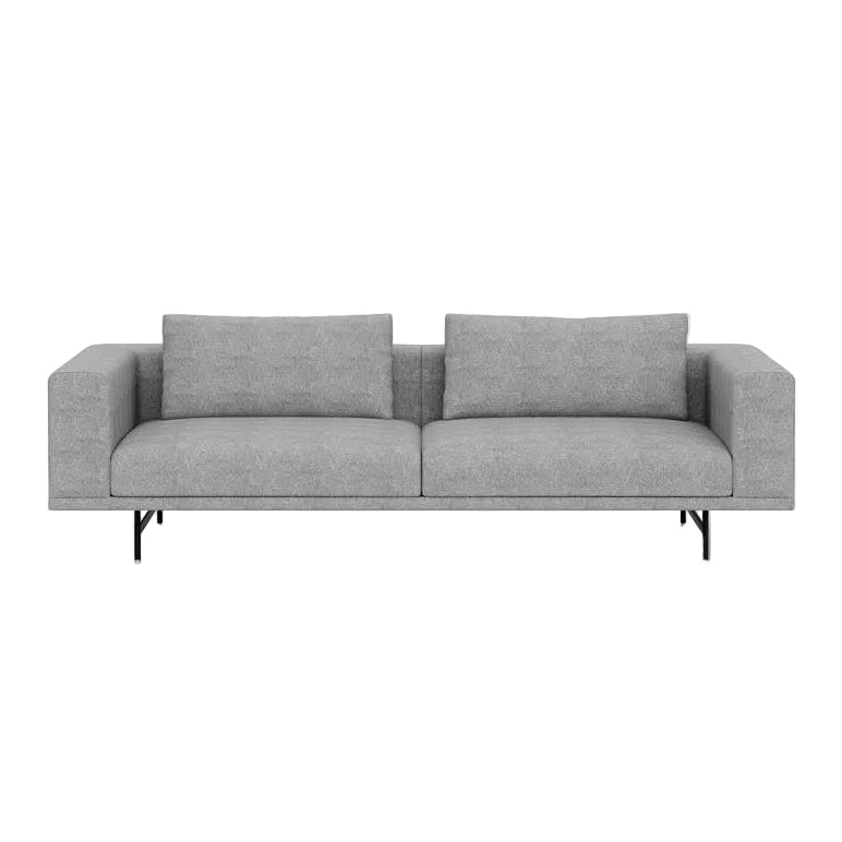3-Seater Sofa LOFT Gray Fabric Brook with Black Base