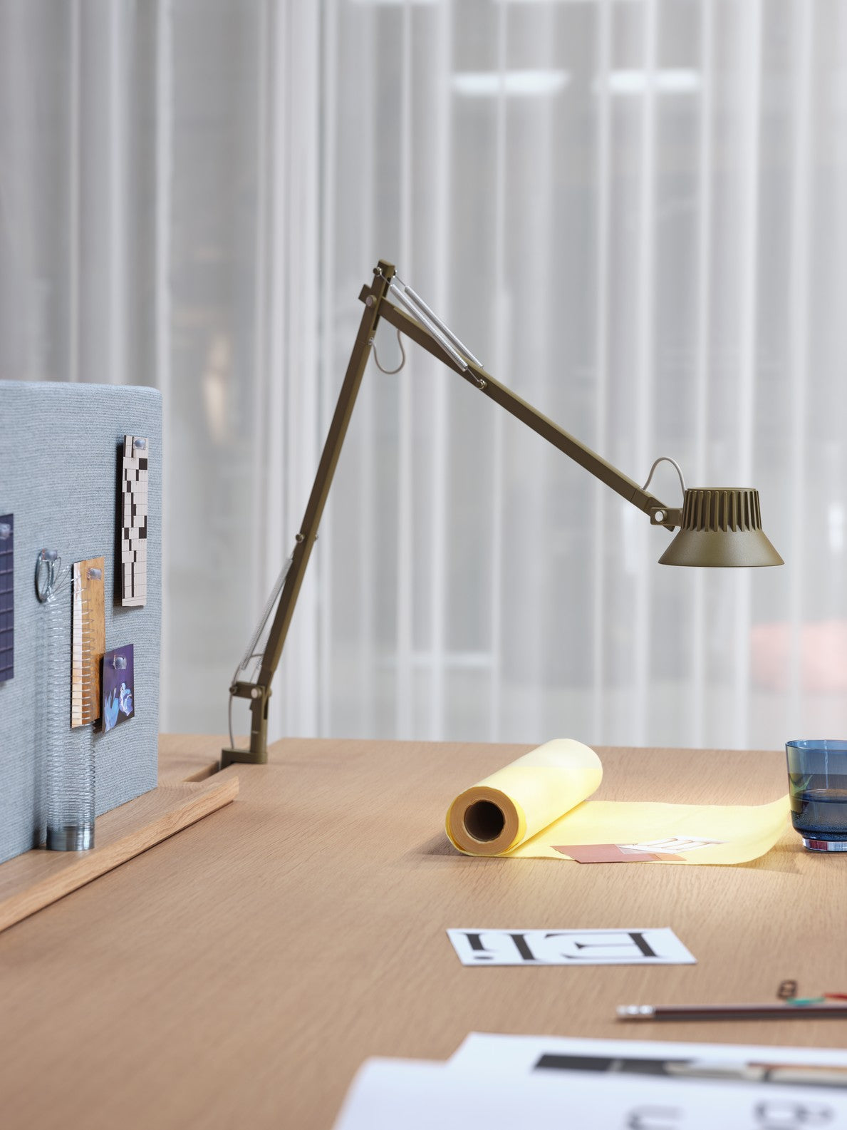 Adjustable desk lamp DEDICATE brown-green