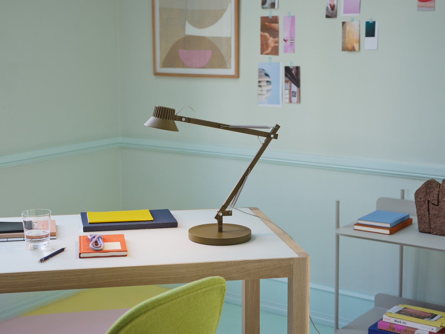 Adjustable desk lamp DEDICATE brown-green