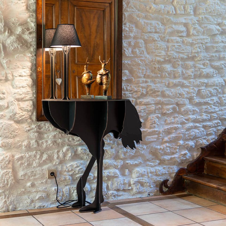 Console with lamp DIVA LUCIA black
