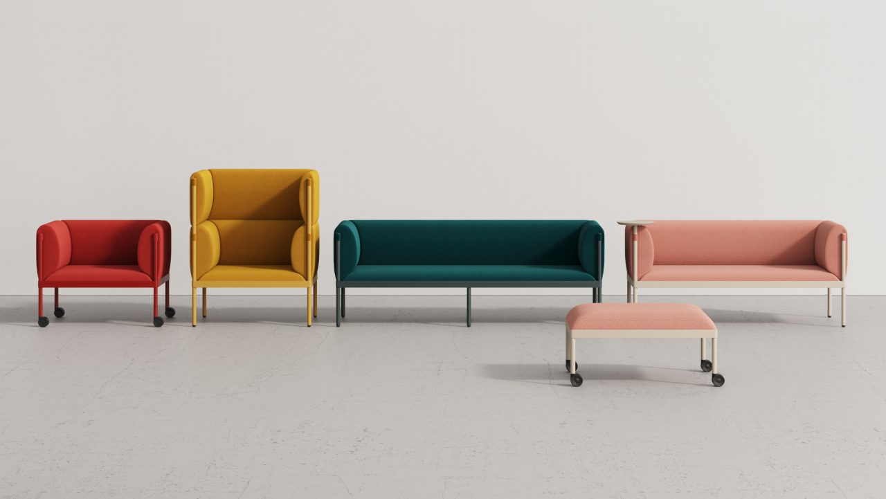 High armchair upholstered stilt