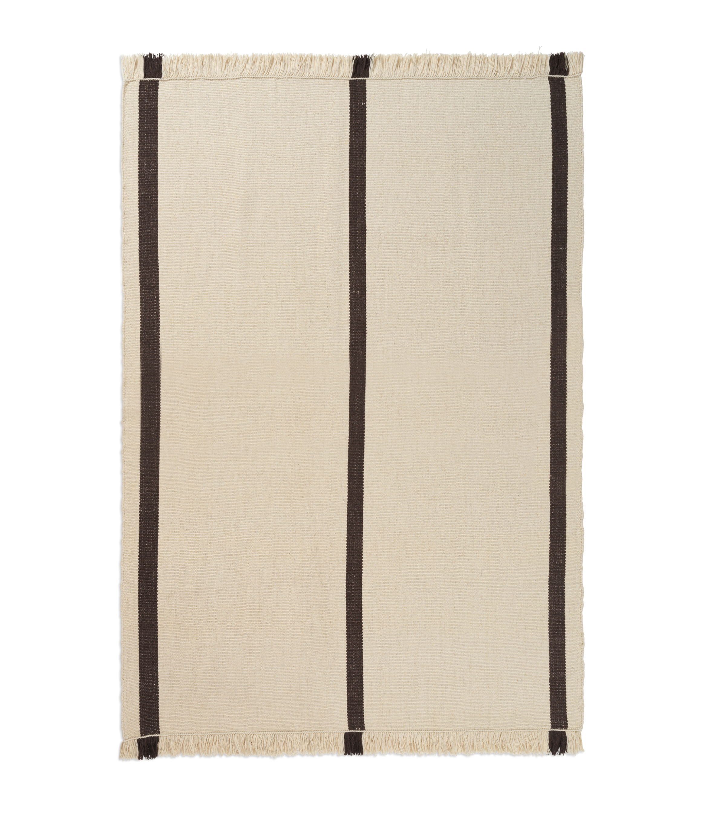 CALM KELIM rug in off-white with brown
