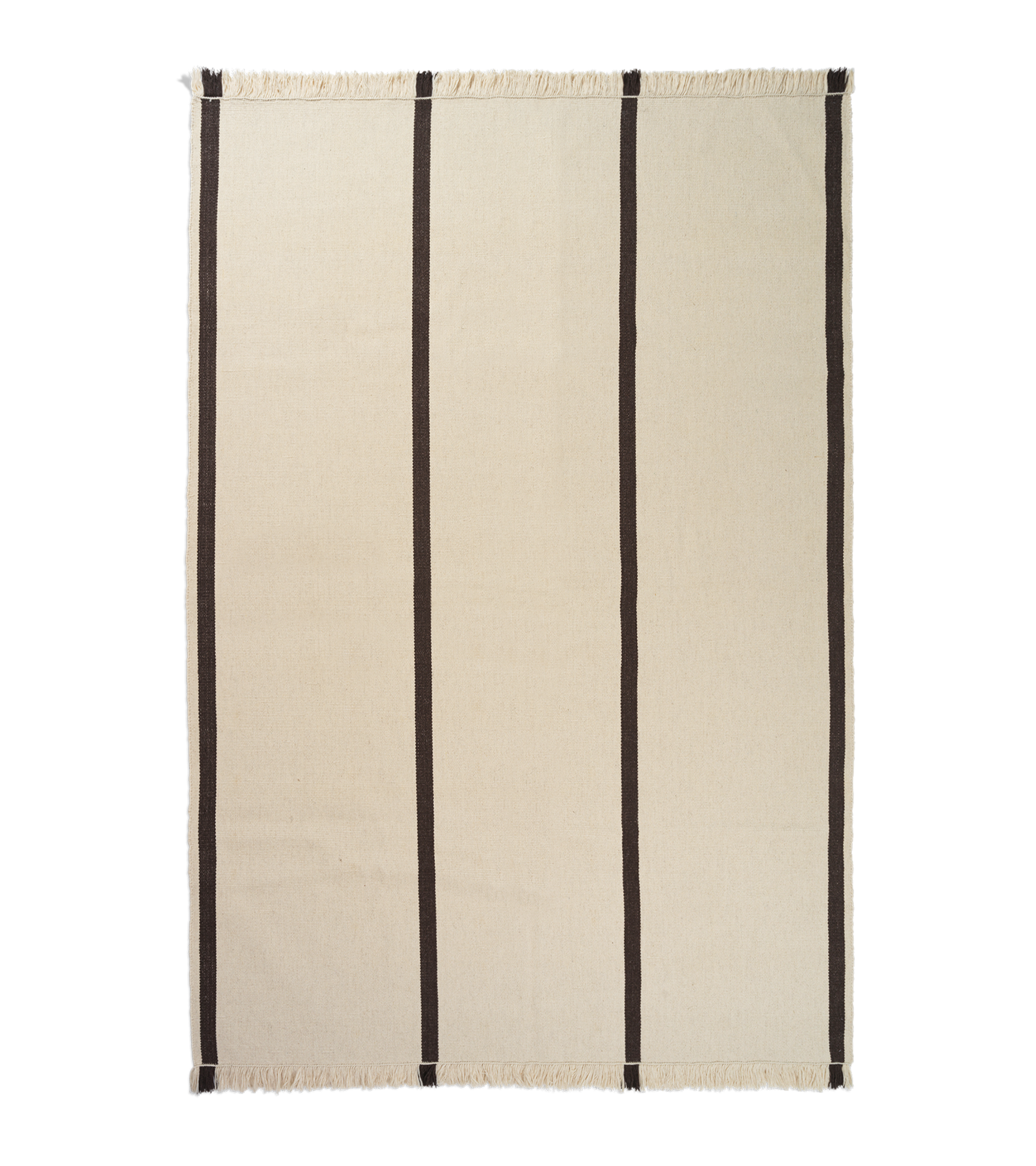 CALM KELIM rug in off-white with brown