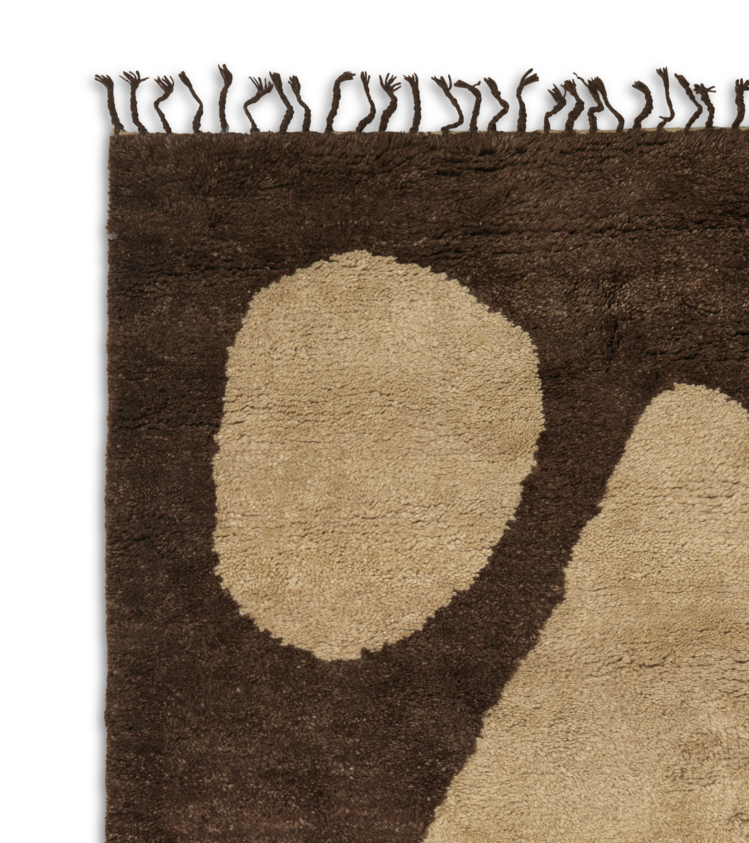 ABSTRACT brown rug with beige