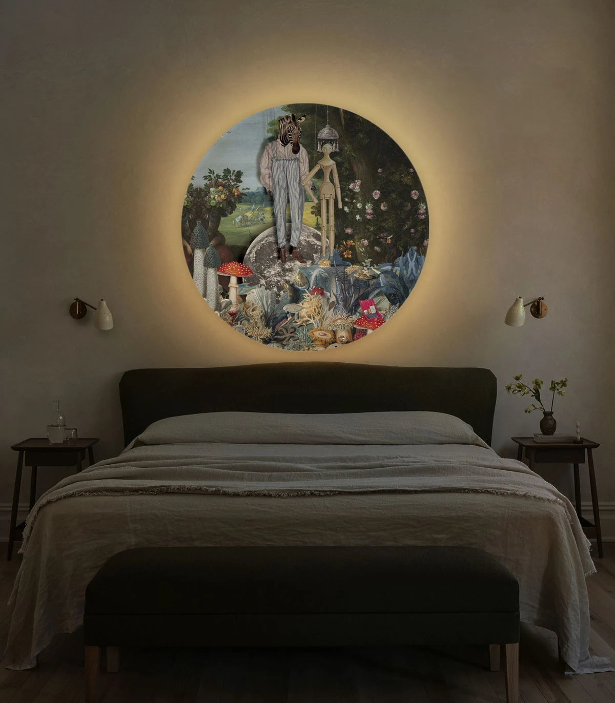 Wandleuchte DOTS LIGHTING - PUPPETS dunkelgrün mit Blau