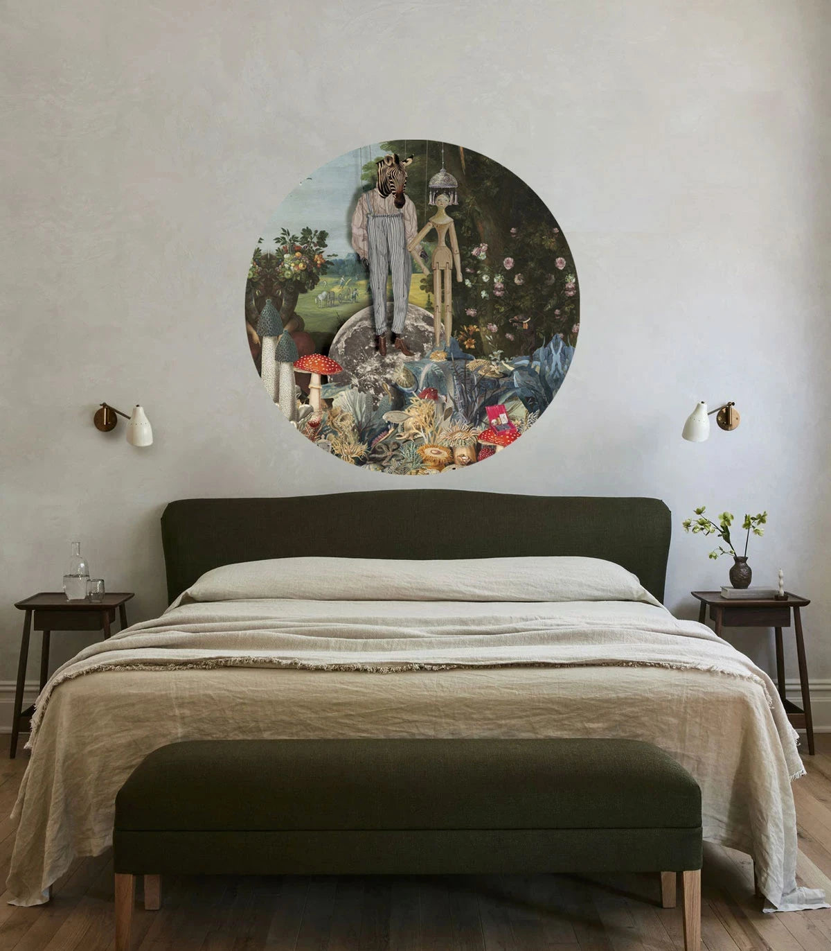 Wandleuchte DOTS LIGHTING - PUPPETS dunkelgrün mit Blau