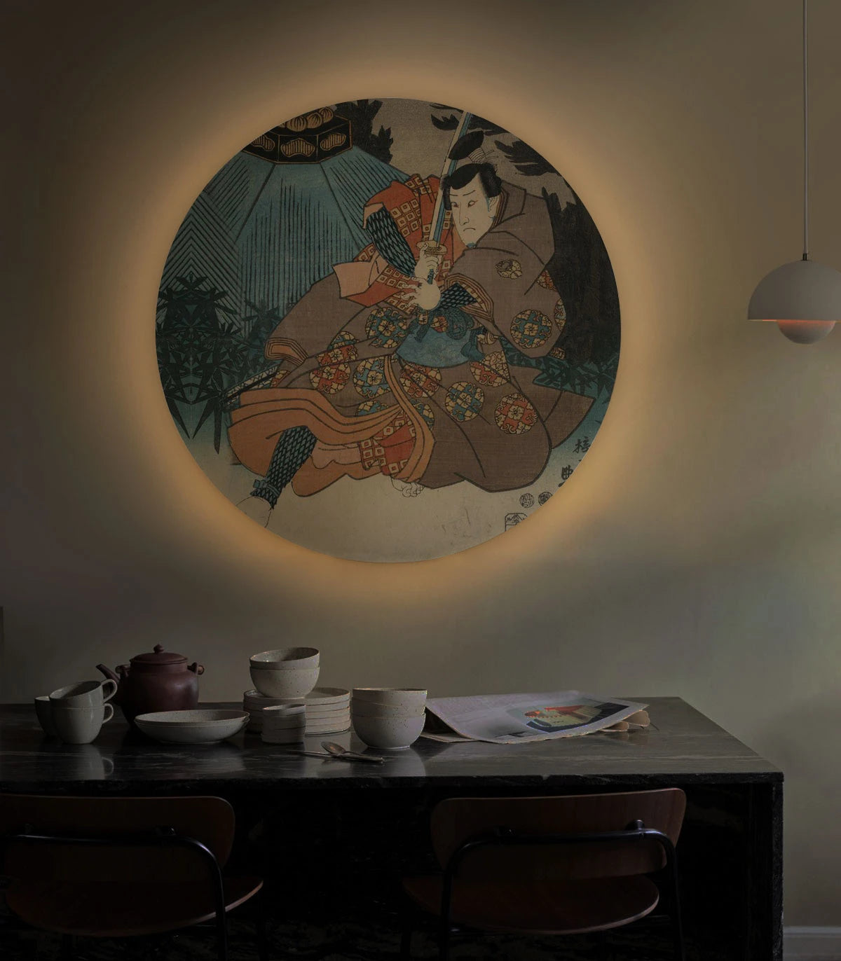 Wall lamp DOTS LIGHTING - WARRIOR ETHOS beige with blue