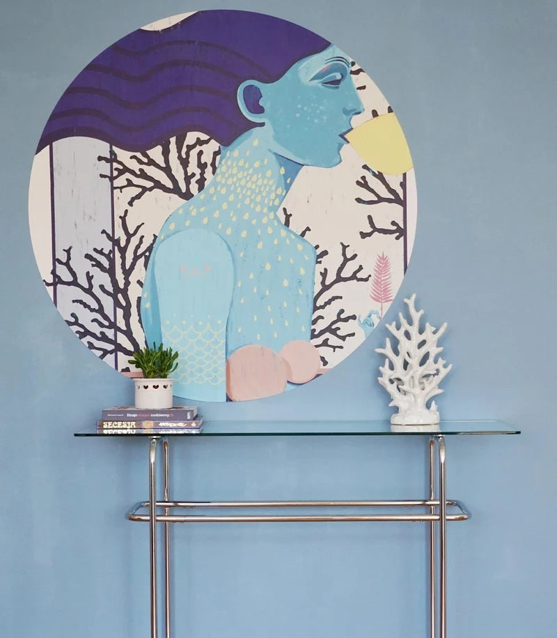 Circular Mural DOTS - SIREN COOL GIRL blue