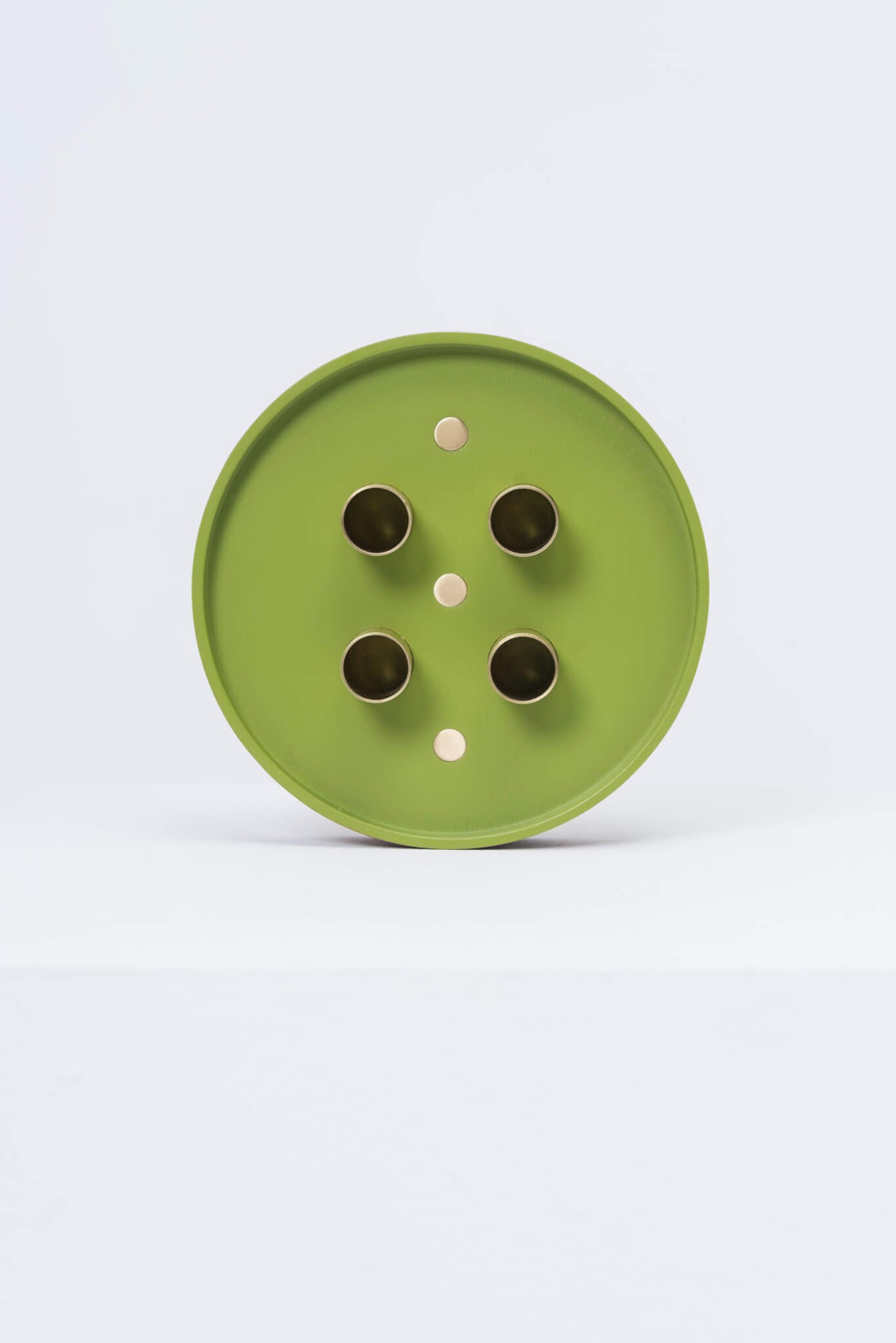 ENLIGHTENMENT 4 green candle holder with brass