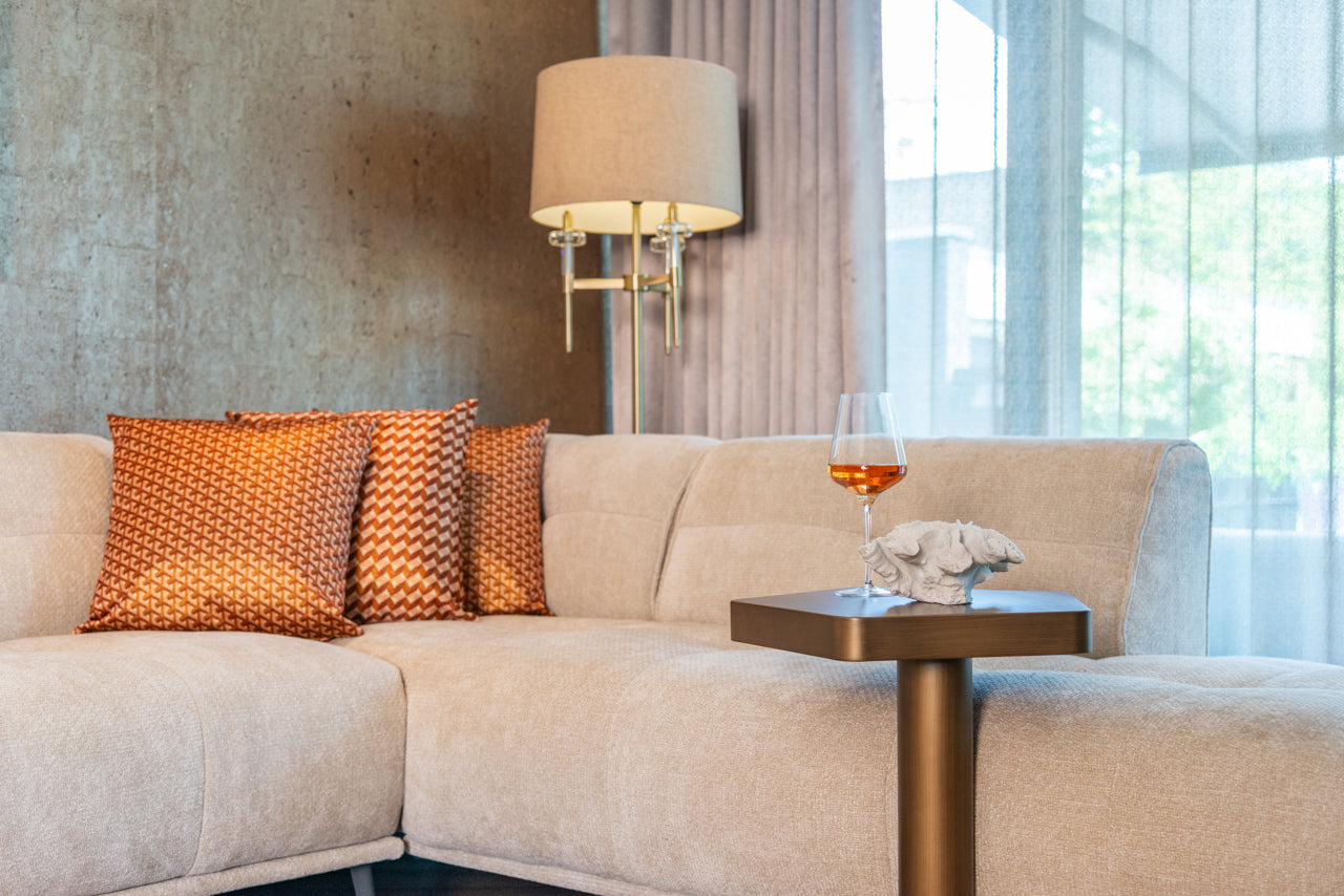 Floor lamp JOSIE beige shade with a golden base