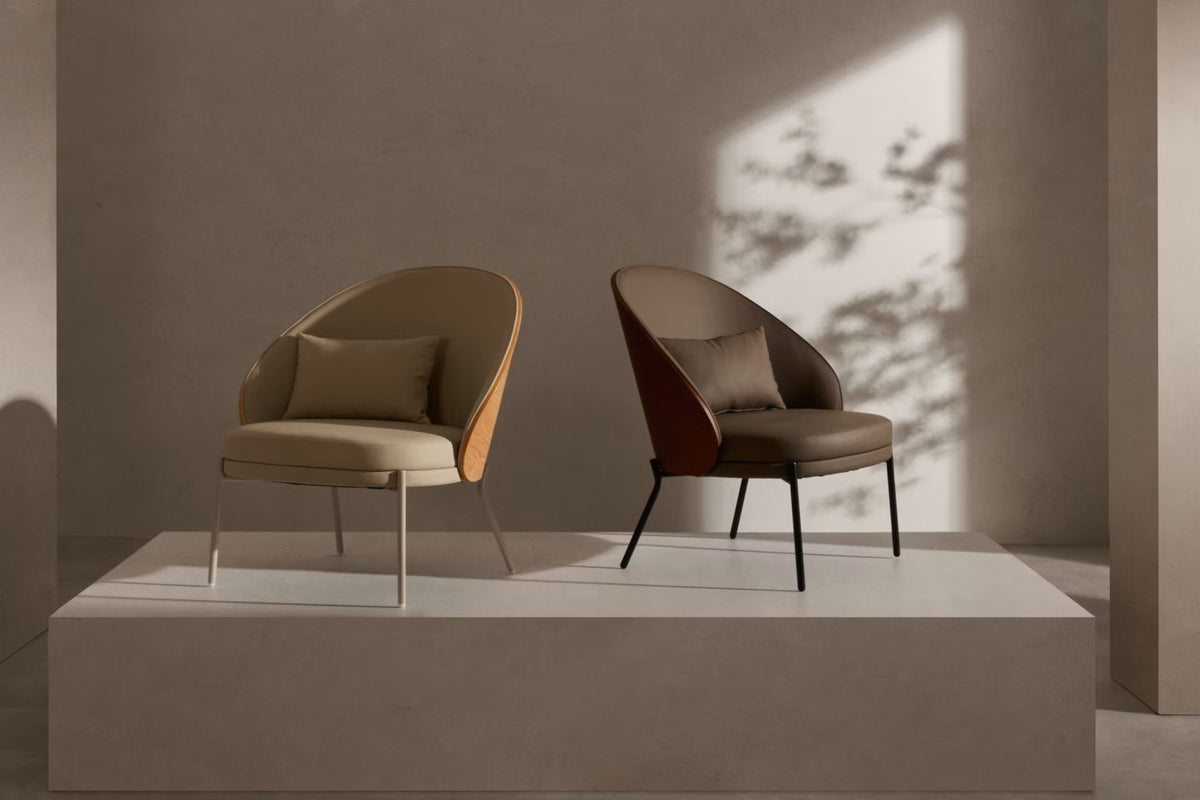 Eama light brown chair with wenge finish