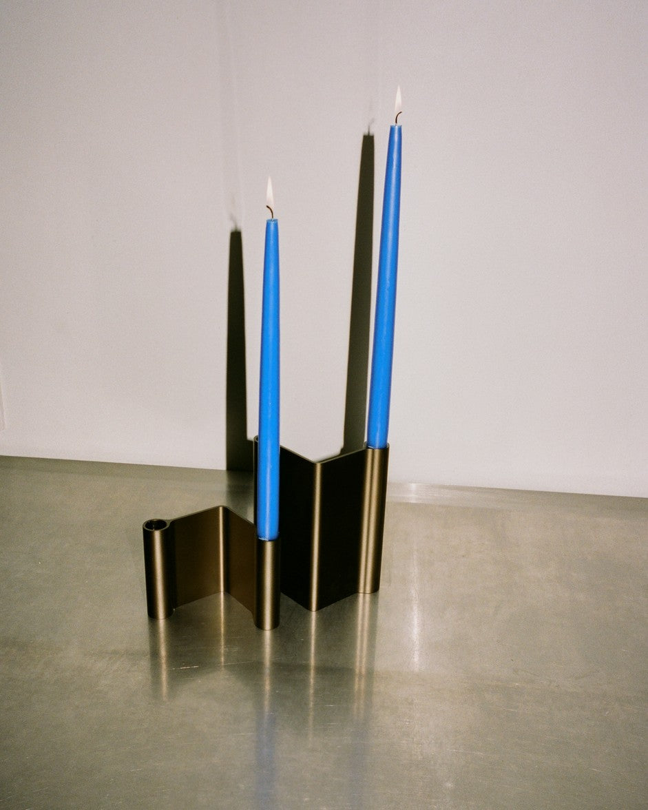 PAIR Candle Holder Brown