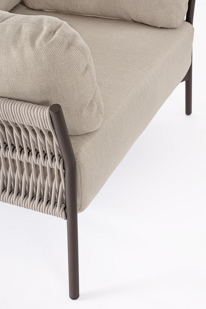PARDIS Beige Outdoor Armchair with Brown Base