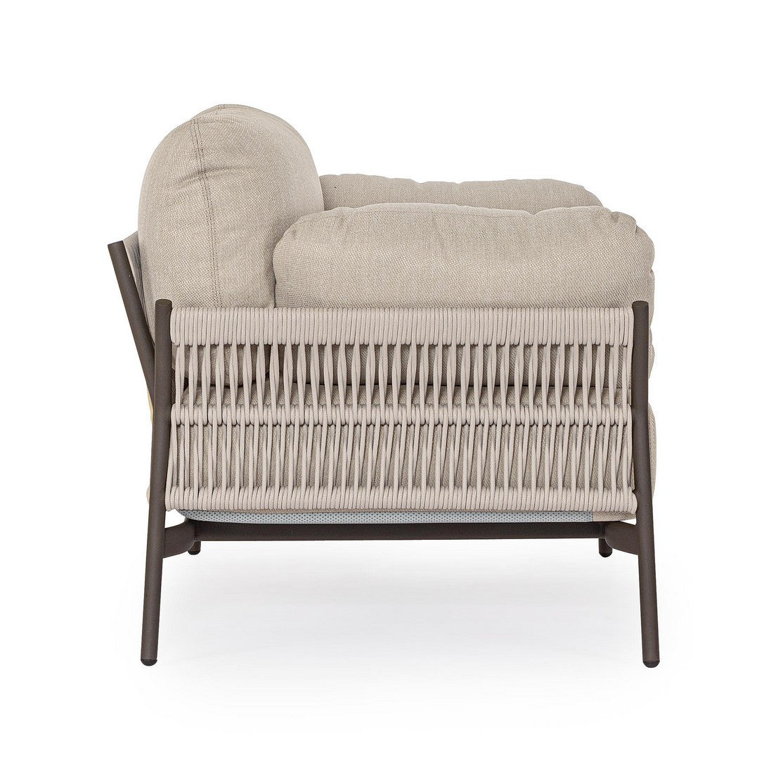 PARDIS Beige Outdoor Armchair with Brown Base