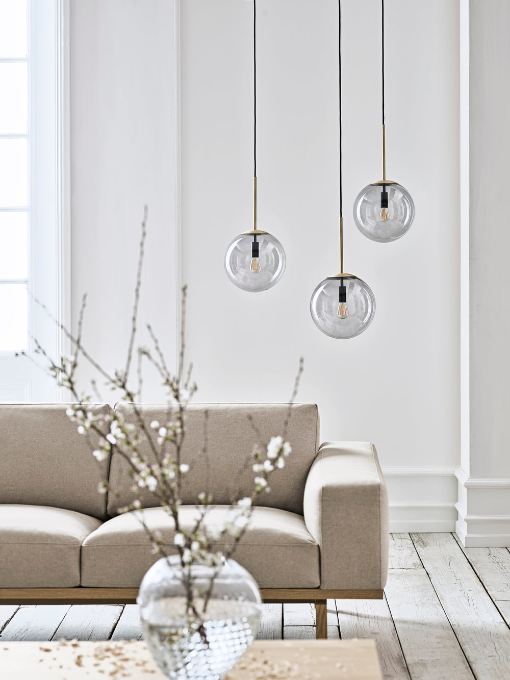 Black orb hanging lamp