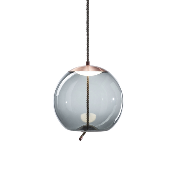 Wick hanging lamp - glass sphere