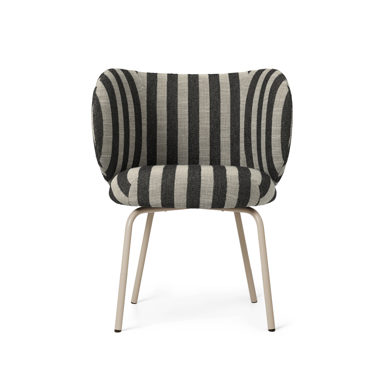 Chair with armrests Rico Louisiana Black and white with a beige base