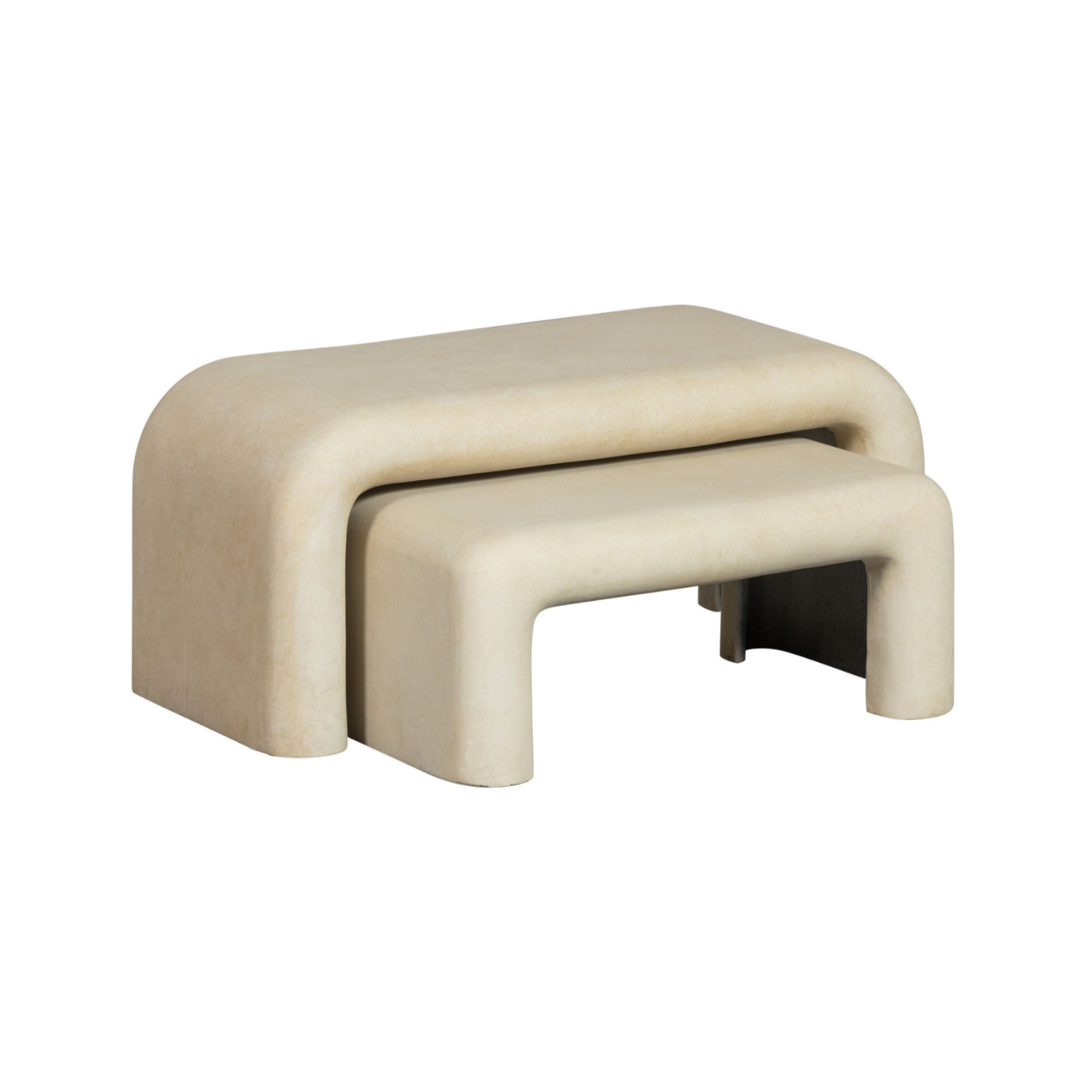 Set of 2 - Stani Coffee Tables Fiber Clay Natural
