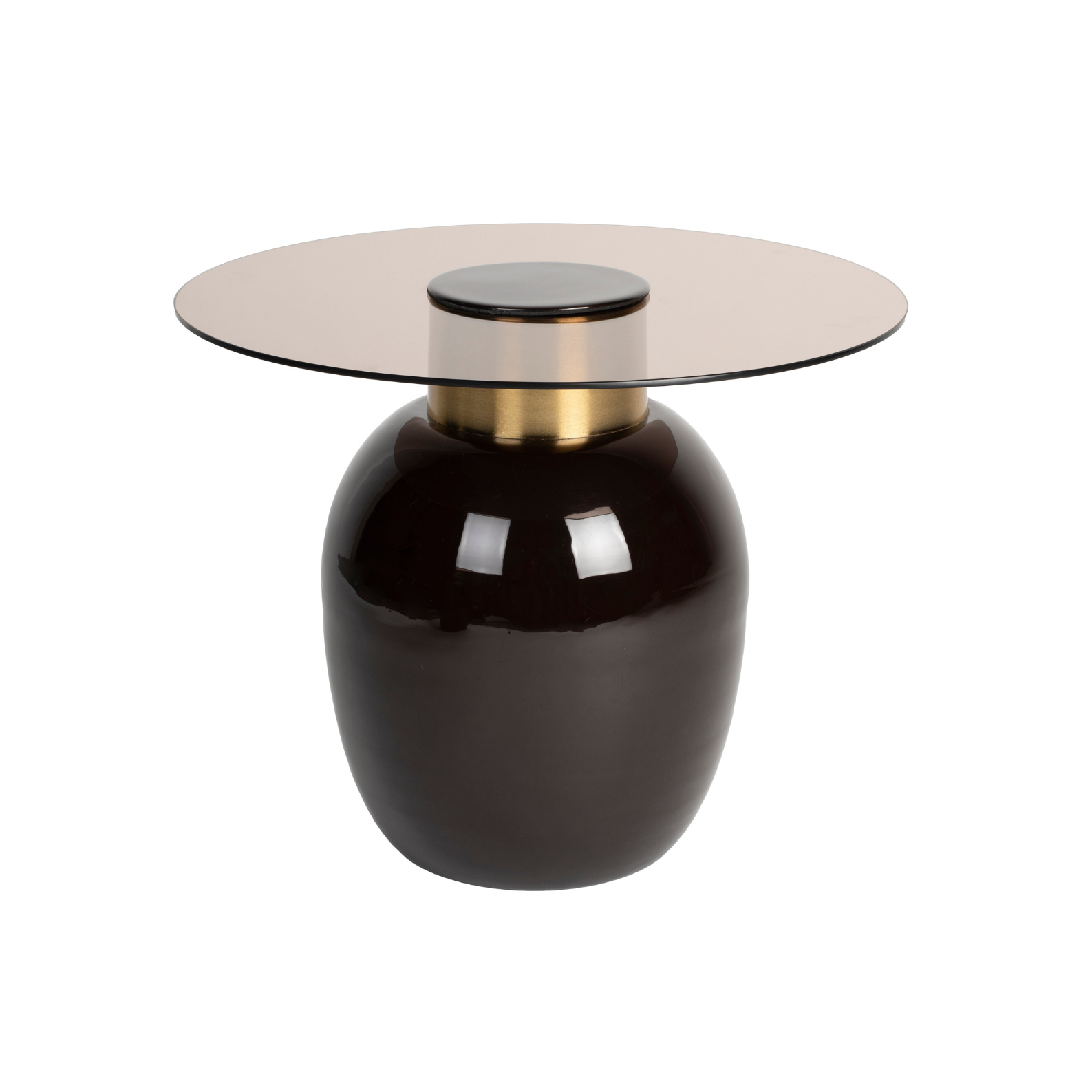 Mohr's brown table with a glass top