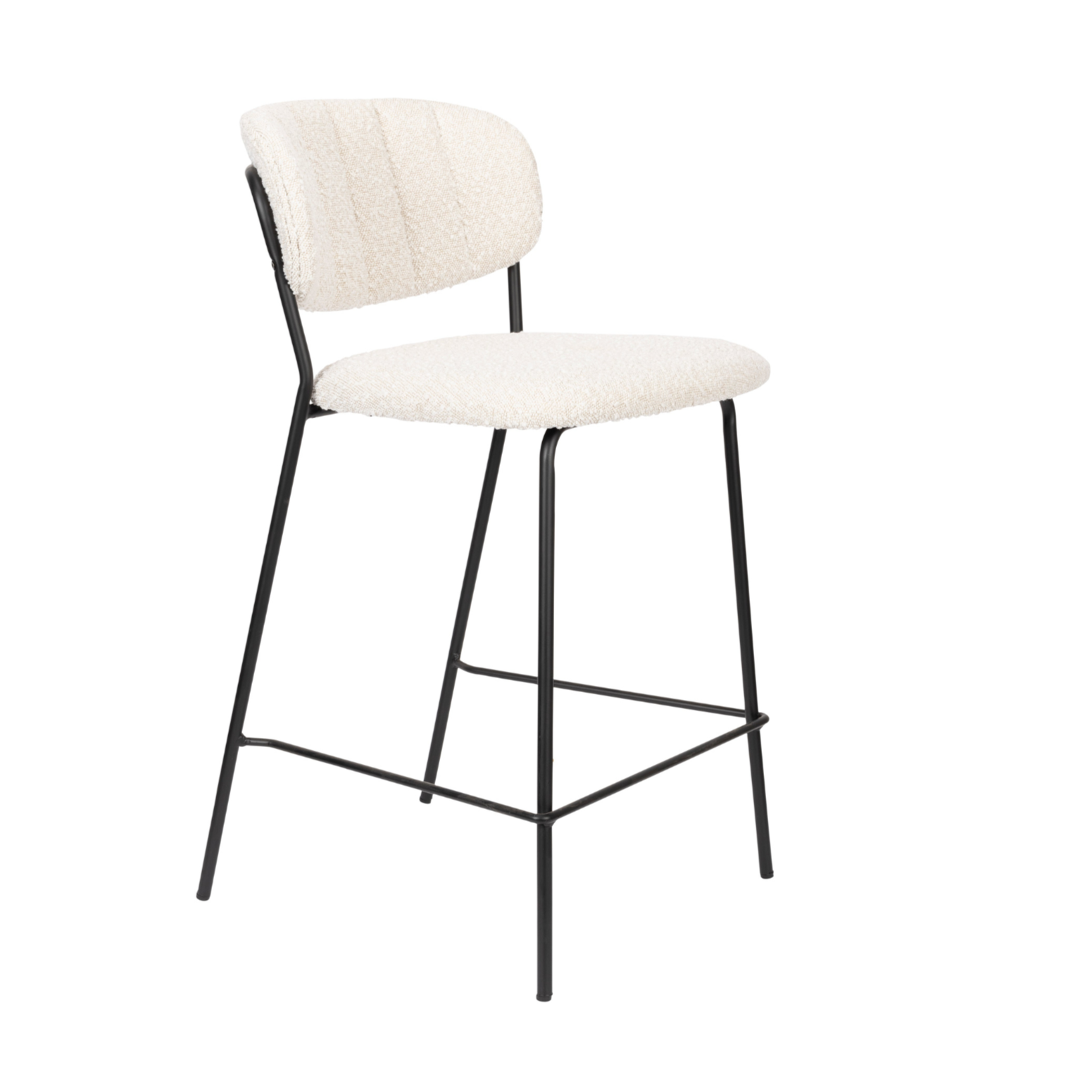 Jolien Boucle Bar Bar Chair with a black base