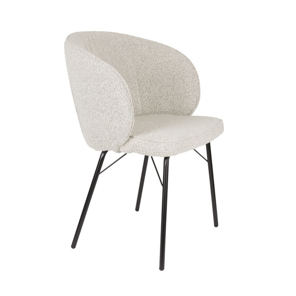 Joa beige chair with a black base