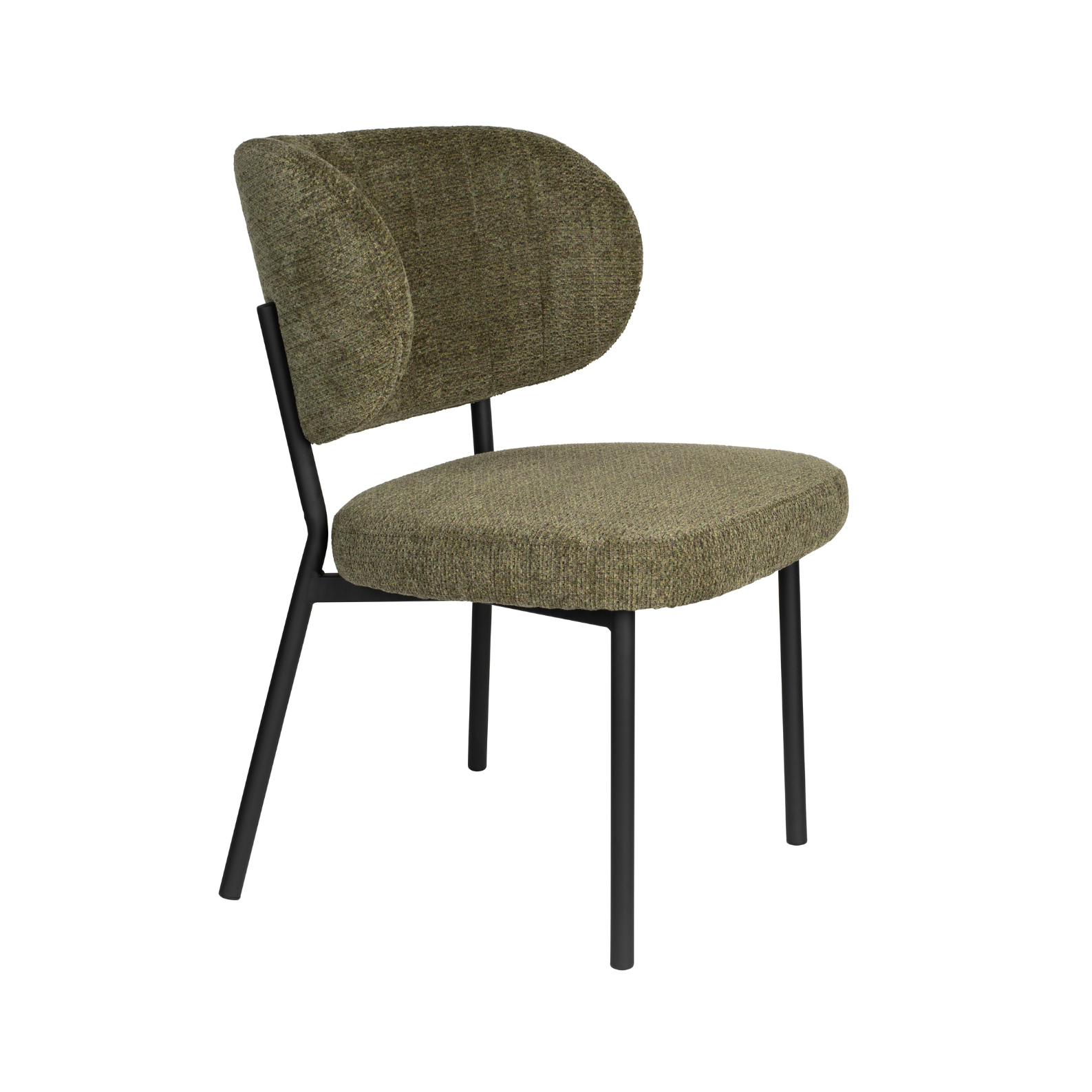 Sanne olive chair with a black base