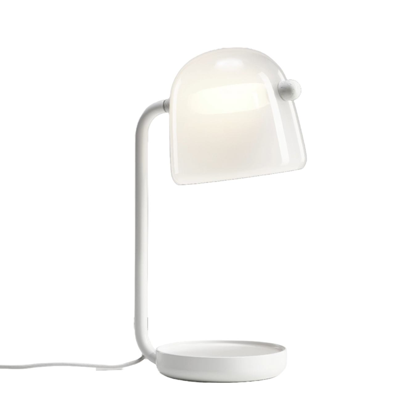 Table lamp is a white base