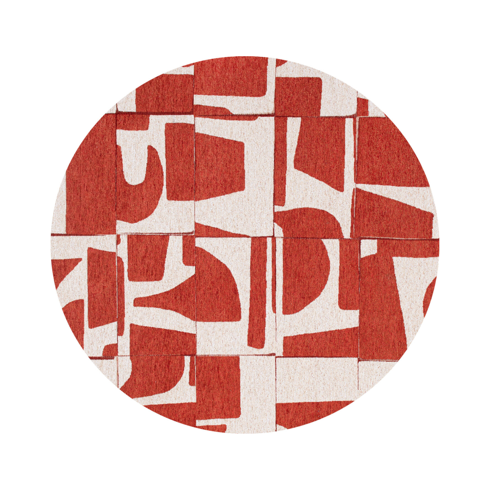 Round rug PaperCut Rust Red