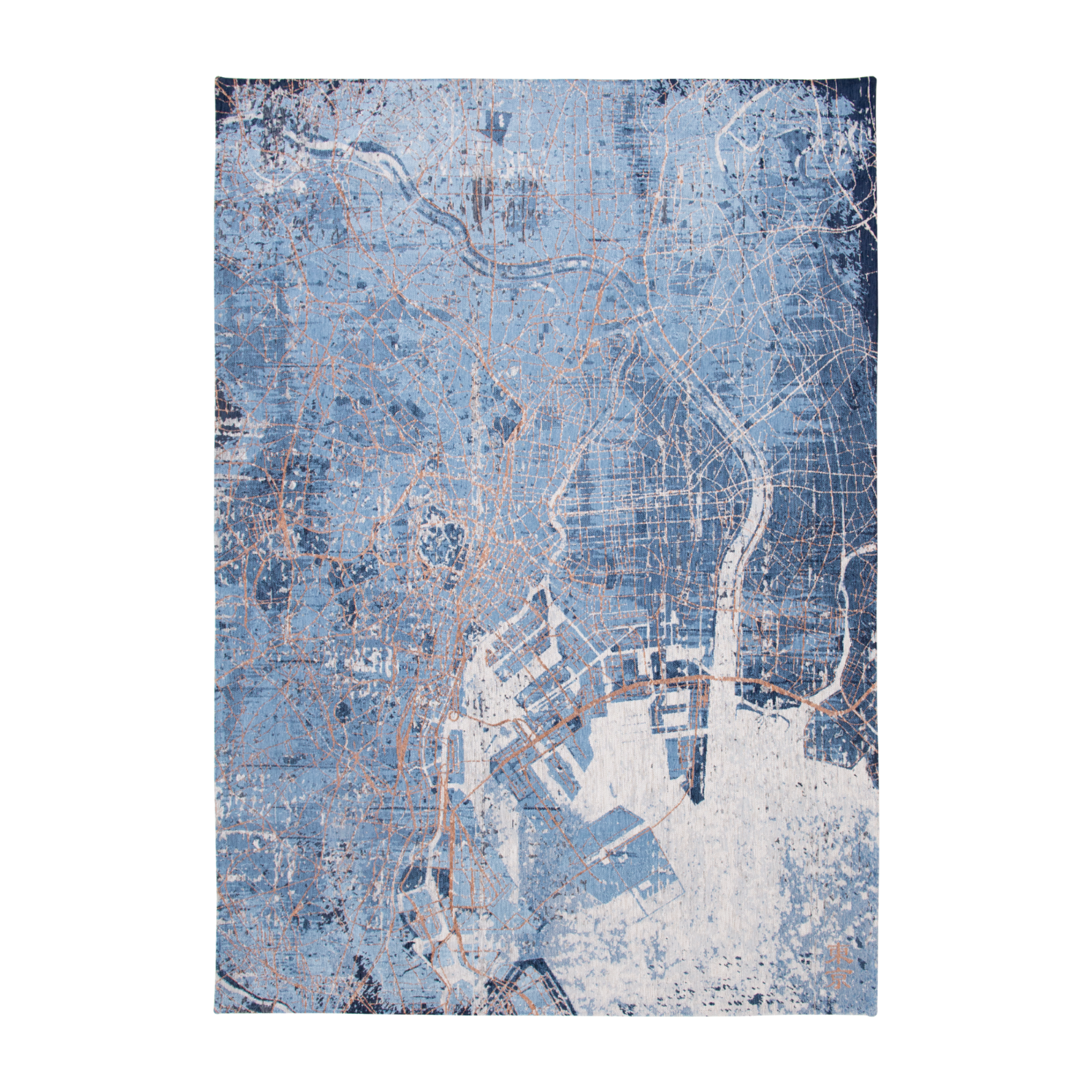 Cities Tokyo Conductive Blue rug blue