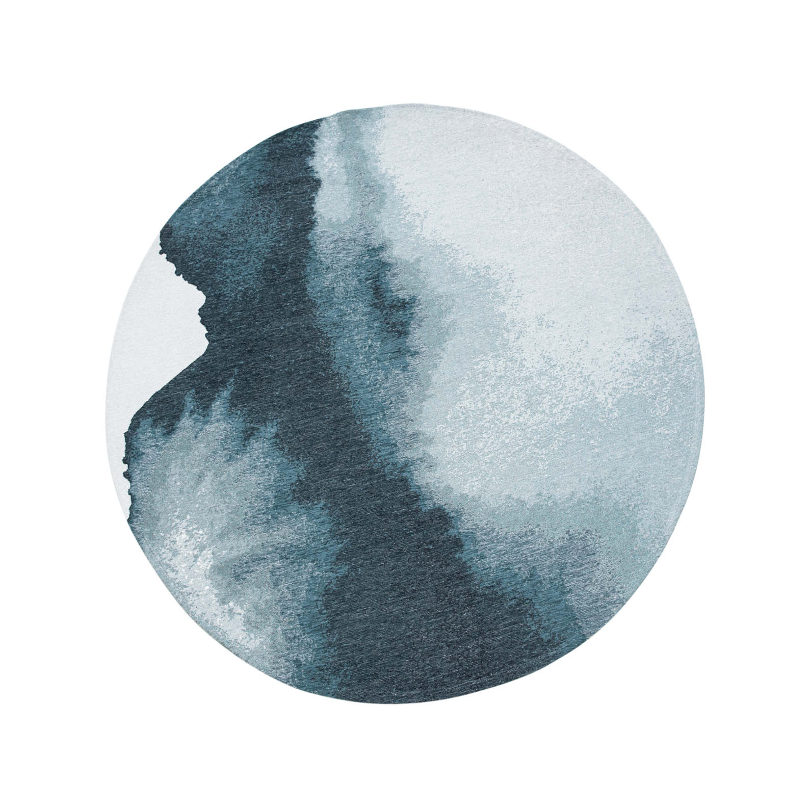 Round rug Lagoon Inkjet Blue