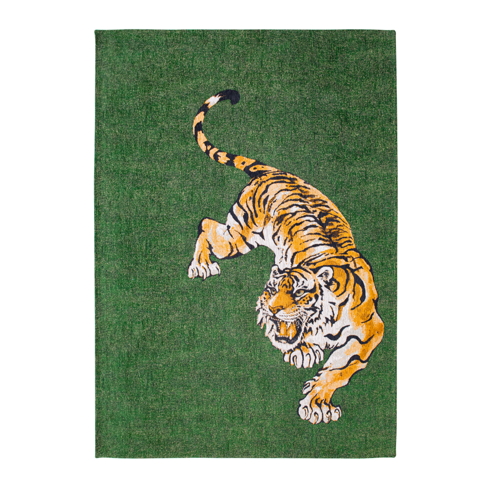 Pop Tiger Green on Fire Green rug