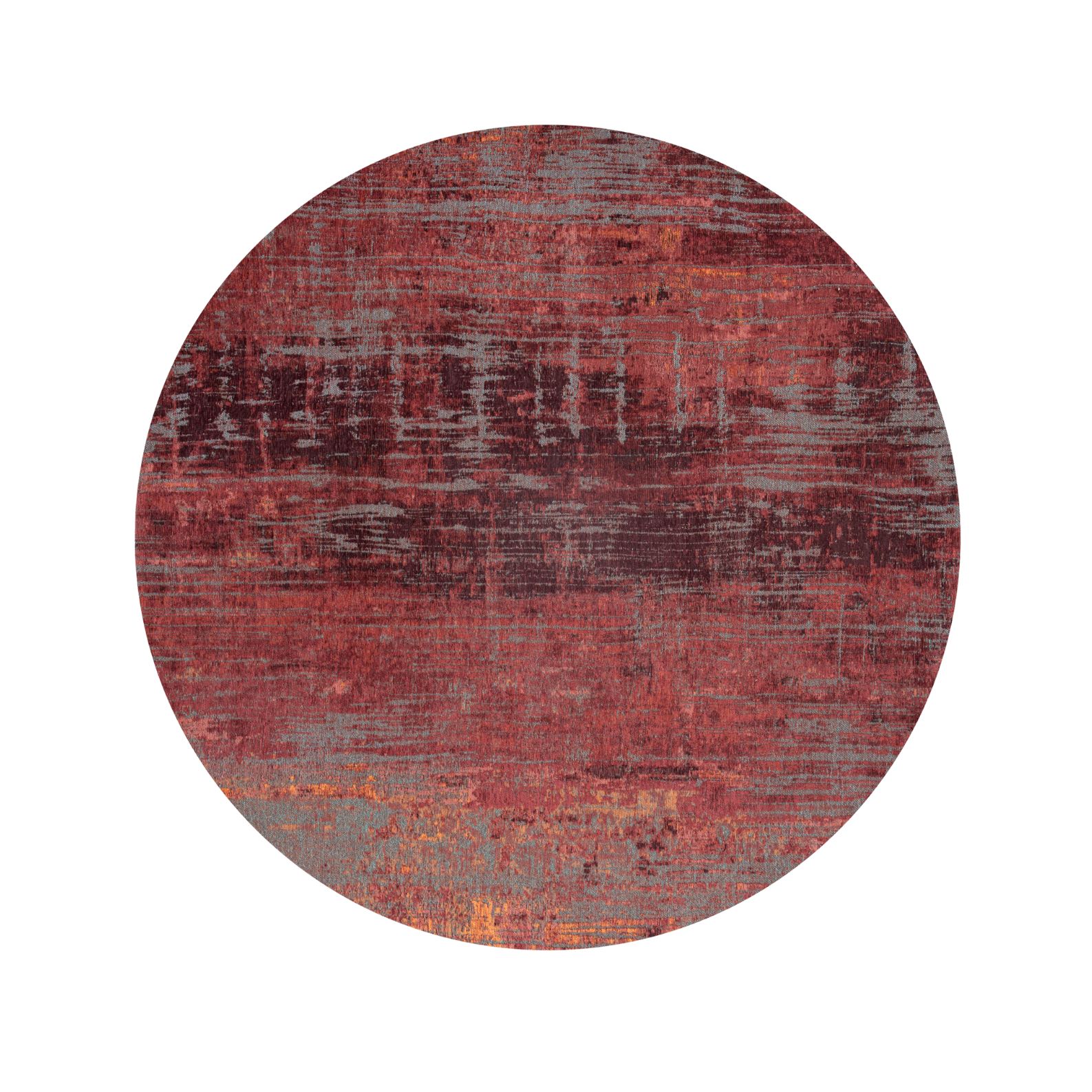 Round rug Streaks Nassau Red Red