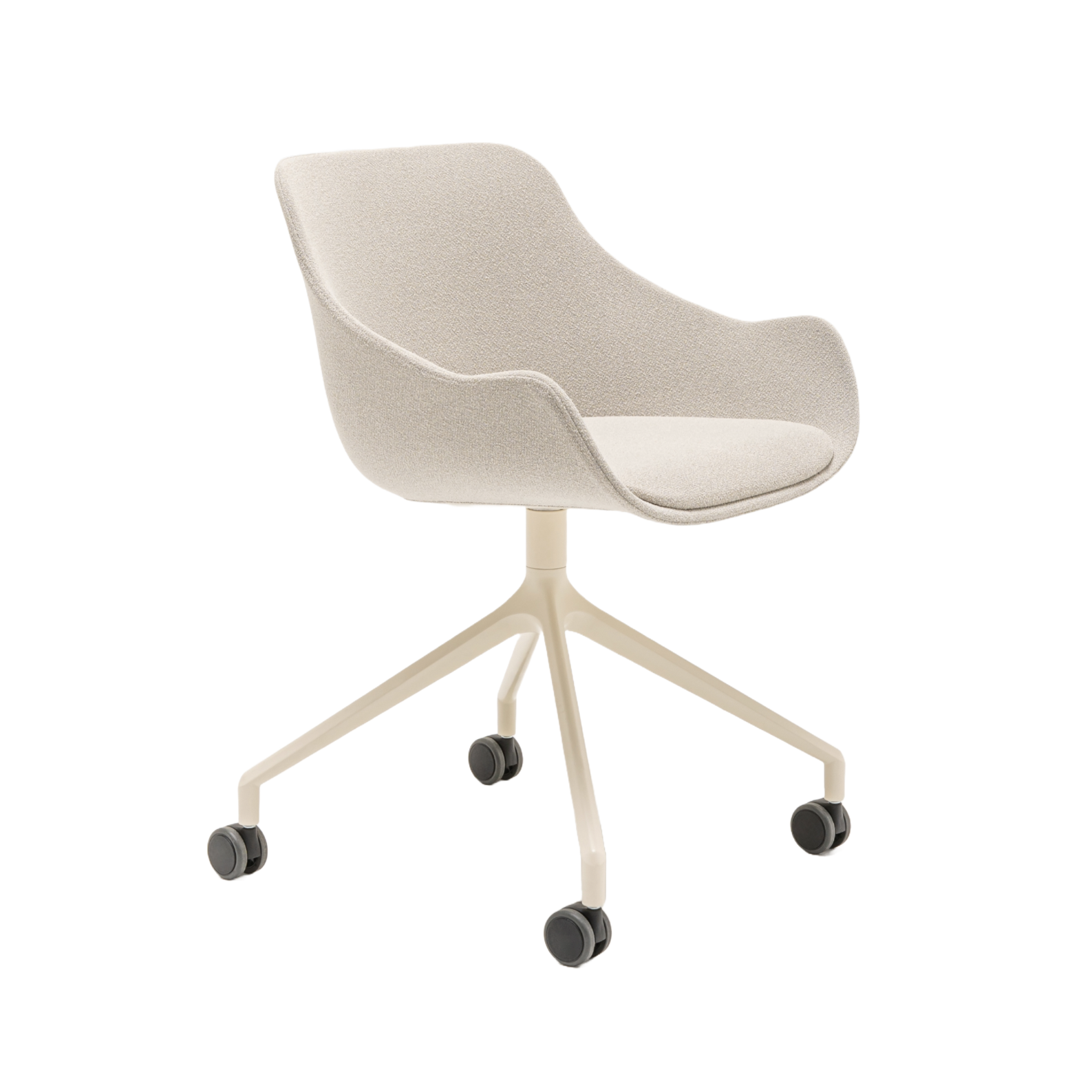 Baltic classic swivel chair aluminum base with wheels to the soft surface