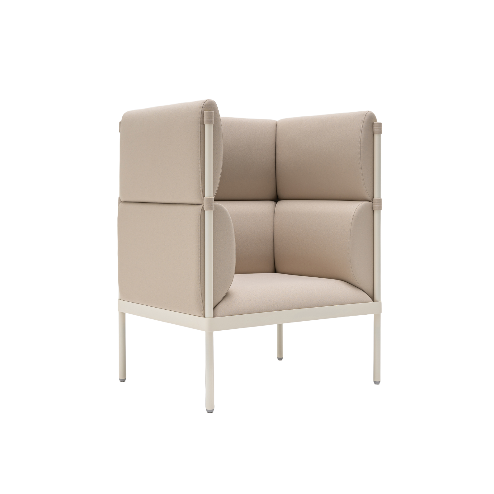 High armchair upholstered stilt