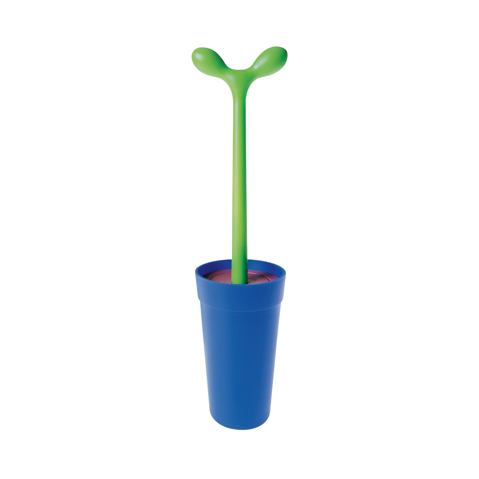 Merdolino blue with green toilet brush