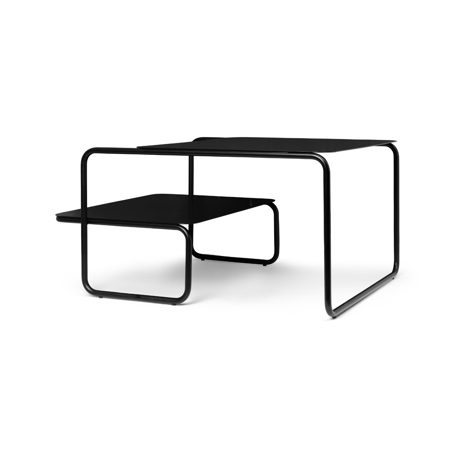 Level black coffee table