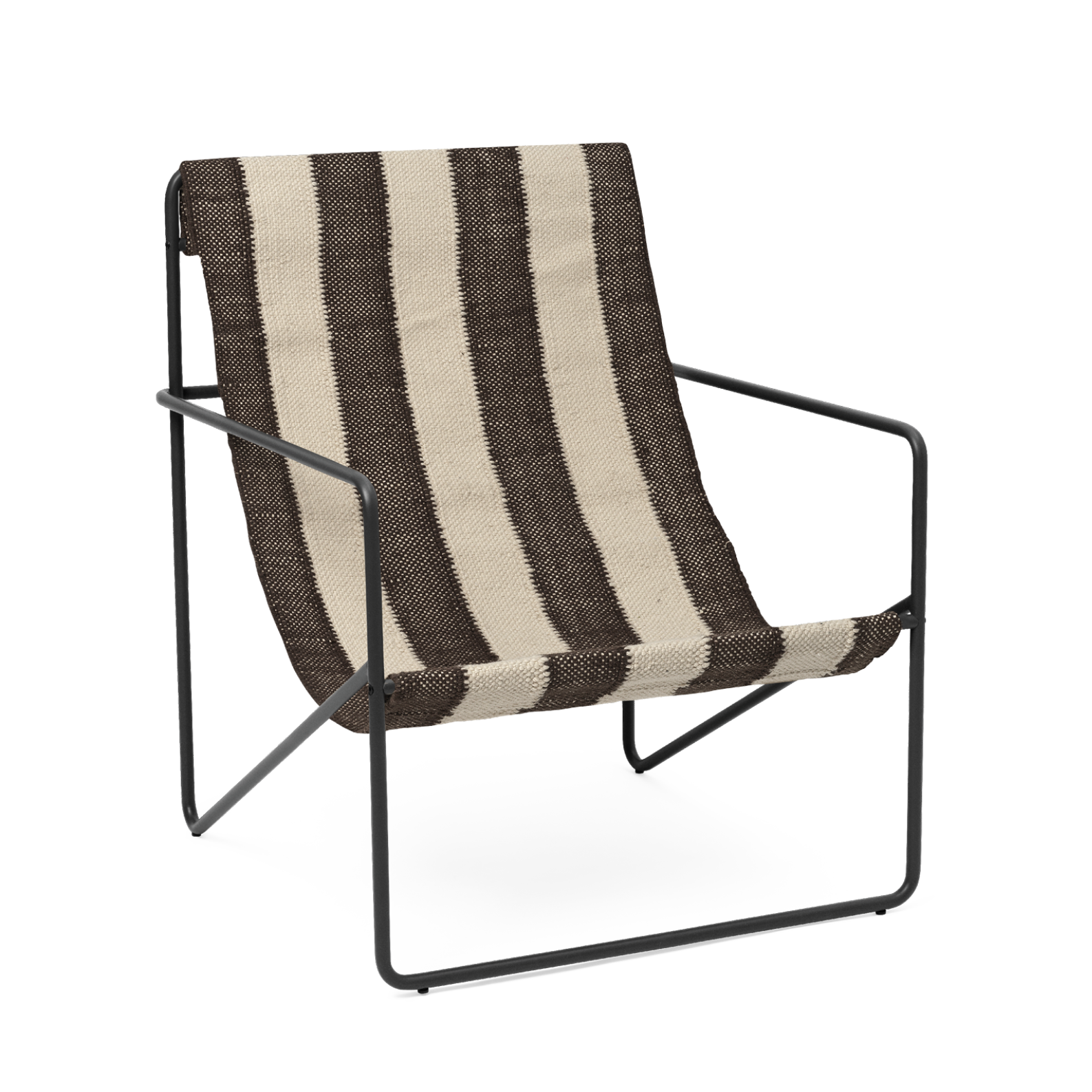 Desert Cream-brown garden armchair with a black base