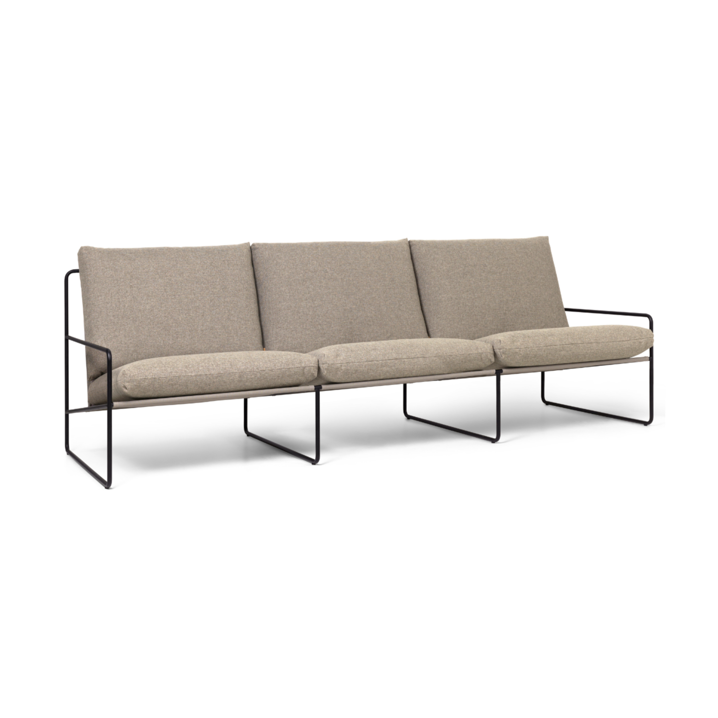 3-person sofa external desert beige with a black base