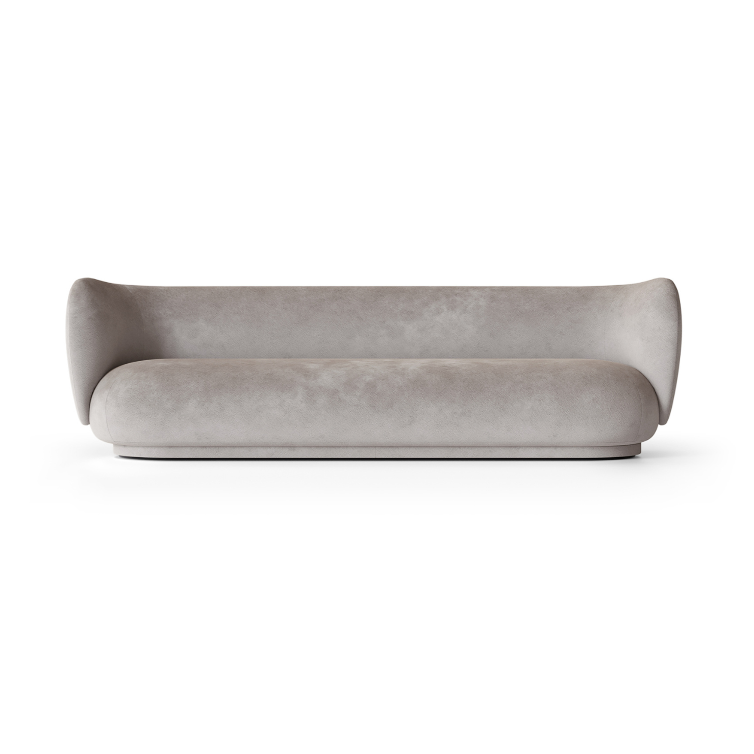 Rico faded velvet gray 4-seater sofa