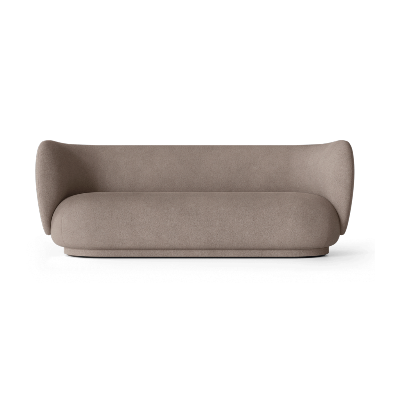 Rico brushed 3-seater sofa warm gray