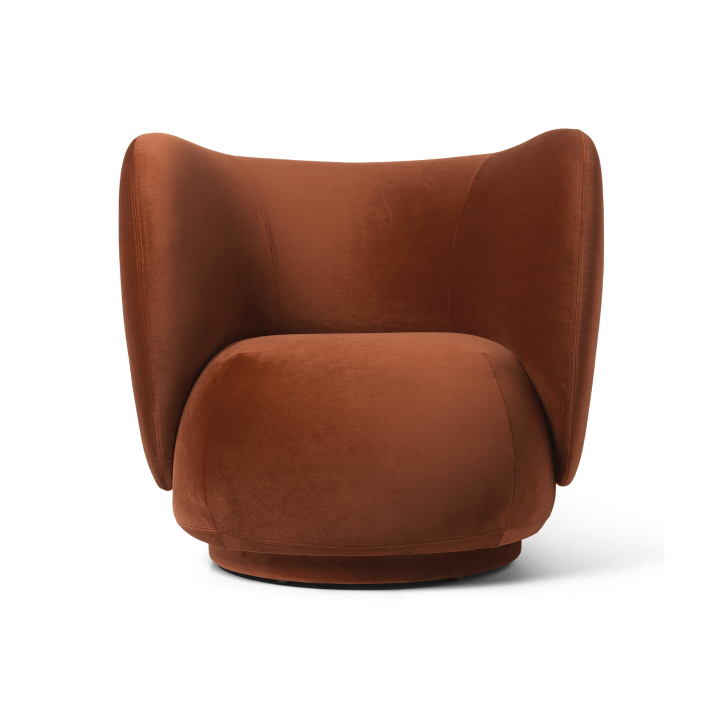 Rico Lounge Rich Velvet rusty swivel armchair