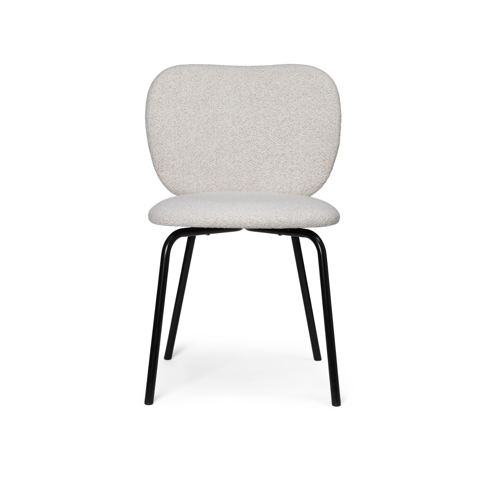 Rico Soft Bouclé chair broken white with a black base