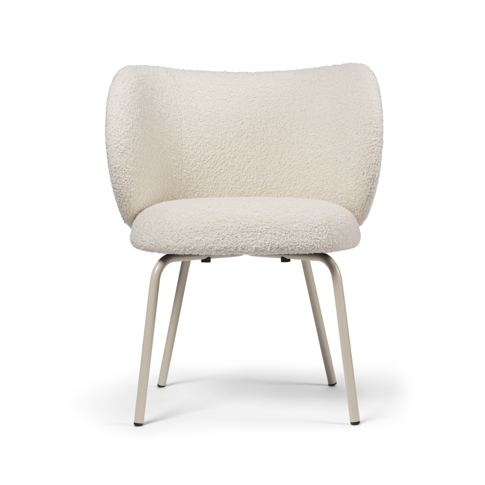 Chair with armrests Rico Nordic Bouclé broken white with beige base