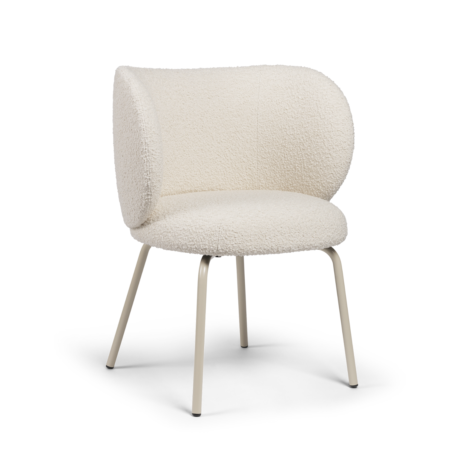 Chair with armrests Rico Nordic Bouclé broken white with beige base