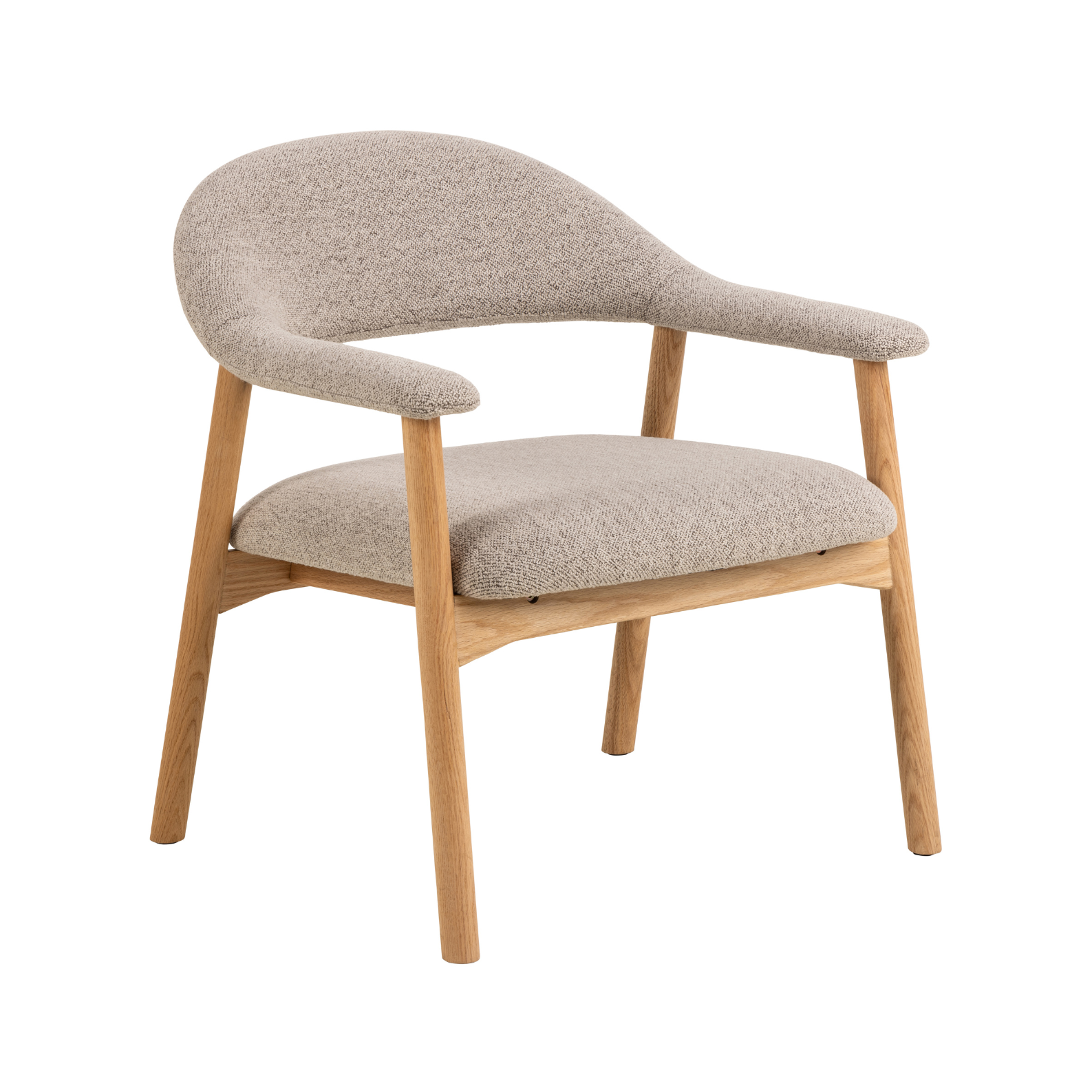 Addi beige armchair with an oak base